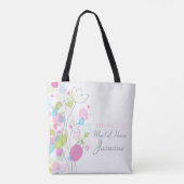Confetti bloemmeisje van een eertas tote bag (Achterkant)