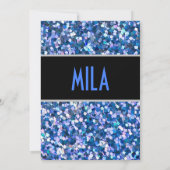 Confetti Blue Invitation Kaart (Achterkant)