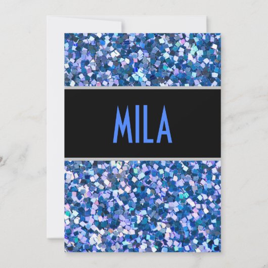 Confetti Blue Invitation Kaart (Achterkant)