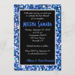 Confetti Blue Invitation Kaart