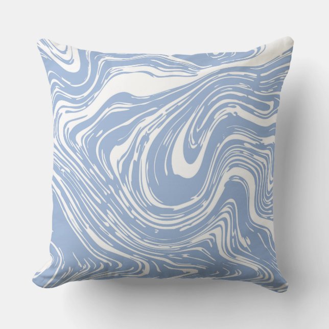 Confetti Blue Marble Decorative Pillow Kussen (Voorkant)