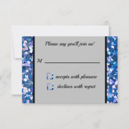 Confetti Blue RSVP-kaart RSVP Kaartje