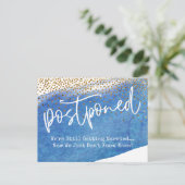 Confetti & Blue Waterverf uitgesteld Briefkaart (Staand voorkant)