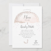 Confetti Blush Pink Glitter Umbrella Baby shower Kaart (Voorkant)