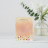 Confetti Boho Terracotta Waterverf Ketting Visitekaartje (Staand voorkant)
