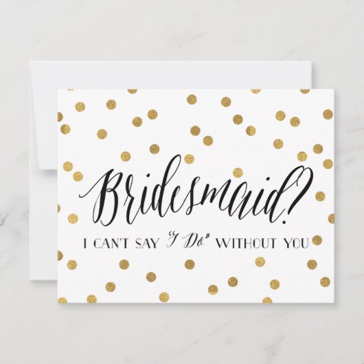 Confetti Bridesmaid | Bridesmaid Kaart (Voorkant)