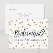 Confetti Bridesmaid | Bridesmaid Kaart (Voorkant / Achterkant)