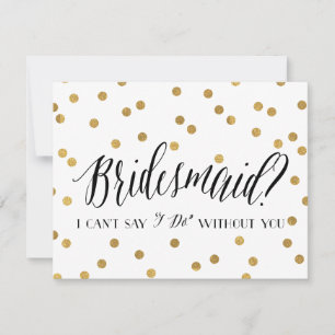 Confetti Bridesmaid   Bridesmaid Kaart