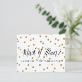 Confetti Bruidsmeisje | Bruidsdame Kaart (Staand voorkant)