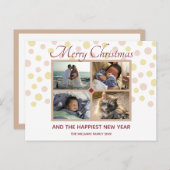 Confetti Burgundy Tan Cute 4 met Kerstmis Briefkaart (Voorkant / Achterkant)