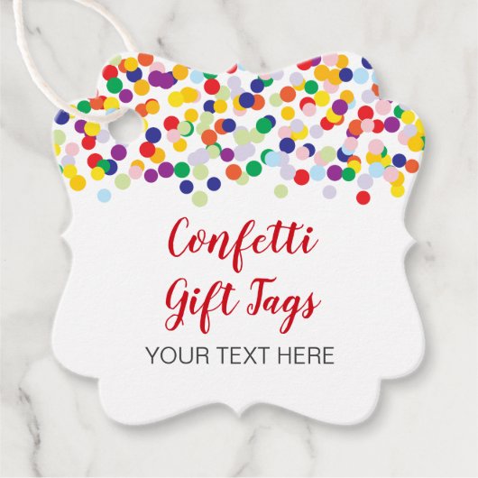 Confetti Cadeau Labels voor Douches & Party Favor (Voorkant)