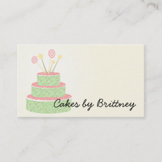 Confetti Cake ・ Groene Birthday Cake Visitekaartje