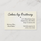 Confetti Cake ・ Groene Birthday Cake Visitekaartje (Achterkant)