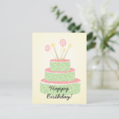 Confetti Cake · Groene verjaardagstaart Briefkaart (Staand voorkant)