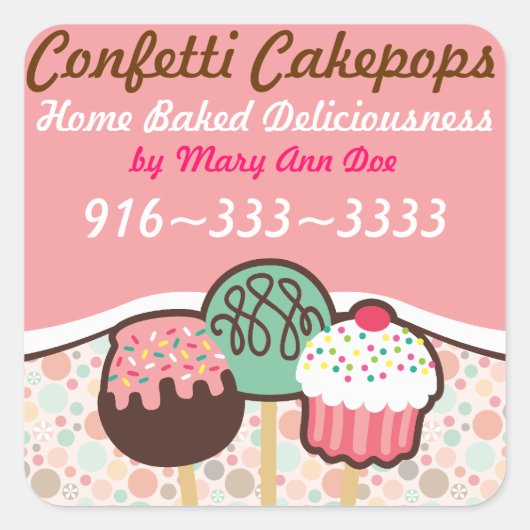 Confetti Cake Poppen Stickers Labels (Voorkant)
