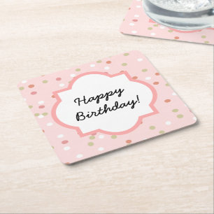 Confetti Cake roze Butterroomroestvast Kartonnen Onderzetters
