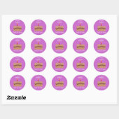 Confetti cake verjaardagsgunst label - roze (Vel)
