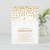 Confetti Celebration Afstuderen Invitation Kaart (Staand voorkant)