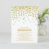 Confetti Celebration Afstuderen Invitation Kaart (Staand voorkant)