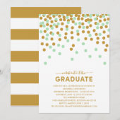 Confetti Celebration Afstuderen Invitation Kaart (Voorkant / Achterkant)