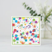 Confetti Celebration Birthday Party Invitation Kaart (Staand voorkant)