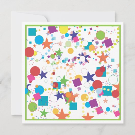 Confetti Celebration Birthday Party Invitation Kaart (Voorkant)