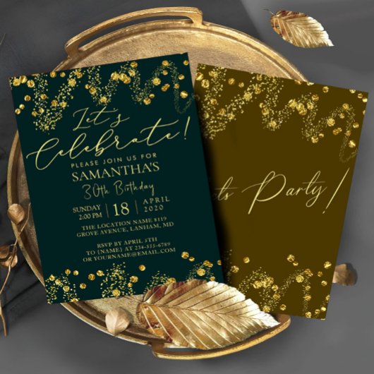 Confetti Celebration Birthday Party Invitation Kaart