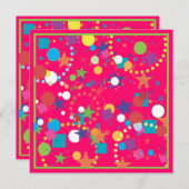 Confetti Celebration Birthday Party Invitation Kaart (Voorkant / Achterkant)