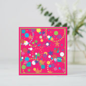 Confetti Celebration Birthday Party Invitation Kaart (Staand voorkant)