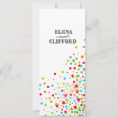 Confetti Celebration Dinner Menu Kaart (Achterkant)