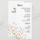 Confetti Celebration Dinner Menu Kaart (Voorkant / Achterkant)