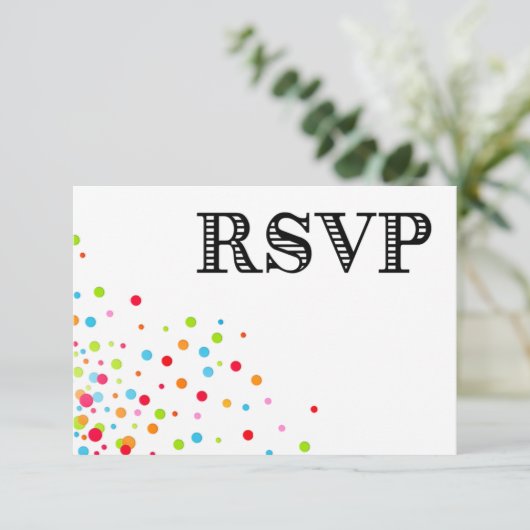Confetti Celebration RSVP-reactiekaart RSVP Kaartje (Staand voorkant)
