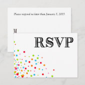 Confetti Celebration RSVP-reactiekaart RSVP Kaartje (Voorkant / Achterkant)