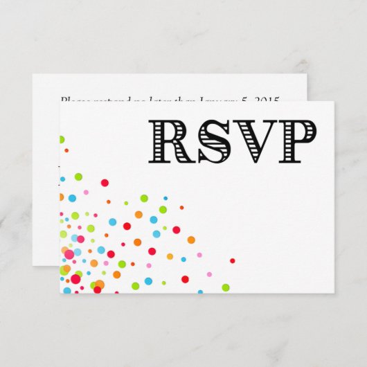 Confetti Celebration RSVP-reactiekaart RSVP Kaartje (Voorkant / Achterkant)