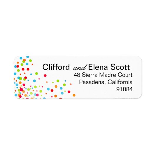 Confetti Celebration - veelkleurig Etiket (Voorkant)