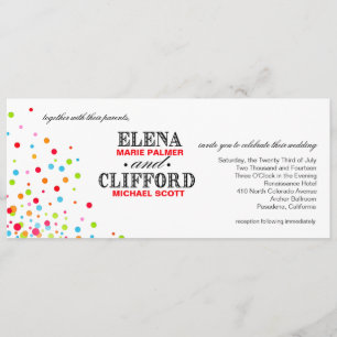 Confetti Celebration Wedding multicolor Kaart