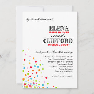 Confetti Celebration Wedding multicolor Kaart