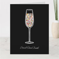 Confetti Champagne Glass Celebration Kaart