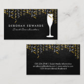 Confetti | Champagne Glass Visitekaartje (Voorkant / Achterkant)