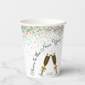 Confetti Champagne Paper Cup Papieren Bekers (Achterkant)