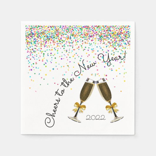 Confetti Champagne Paper Napkin Servet (Voorkant)