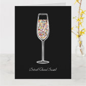 Confetti Champagneglas Viering Kaart (Gele Bloem)
