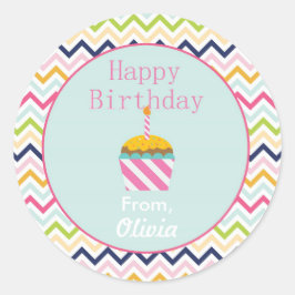 Confetti Chevron Persoonlijke Stickers op de verja