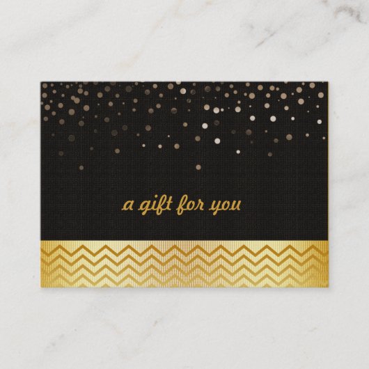 Confetti Chevron Salon en Spa Cadeaubon Kortingskaartje (Voorkant)