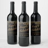 Confetti Christmas Wine Label Wijn Etiket (Flessen)