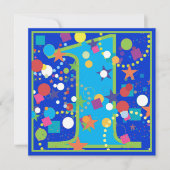 Confetti Circus 1st Birthday Party Invitation Kaart (Voorkant)