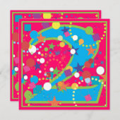 Confetti Circus 2e verjaardag Uitnodiging (Voorkant / Achterkant)