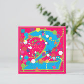 Confetti Circus 2e verjaardag Uitnodiging (Staand voorkant)