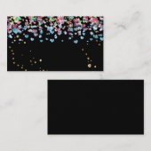 Confetti cirkels glitter hartelegant multi visitekaartje (Voorkant / Achterkant)