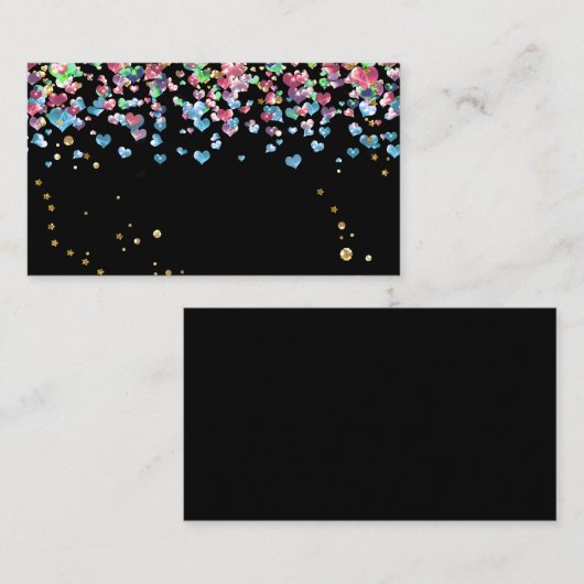 Confetti cirkels glitter hartelegant multi visitekaartje (Voorkant / Achterkant)